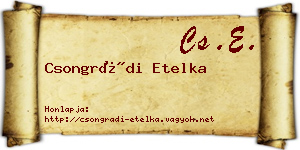 Csongrádi Etelka névjegykártya
